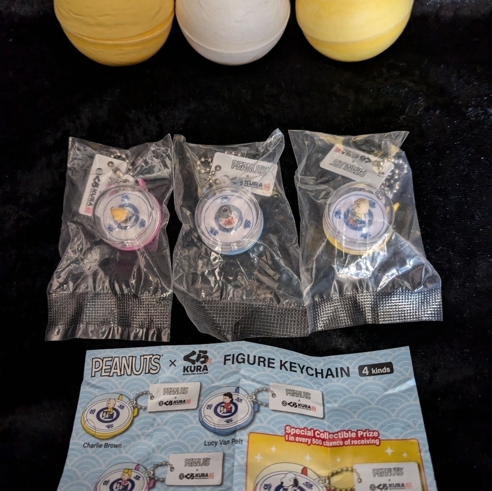 3 brand new peanuts x kura sushi plates
